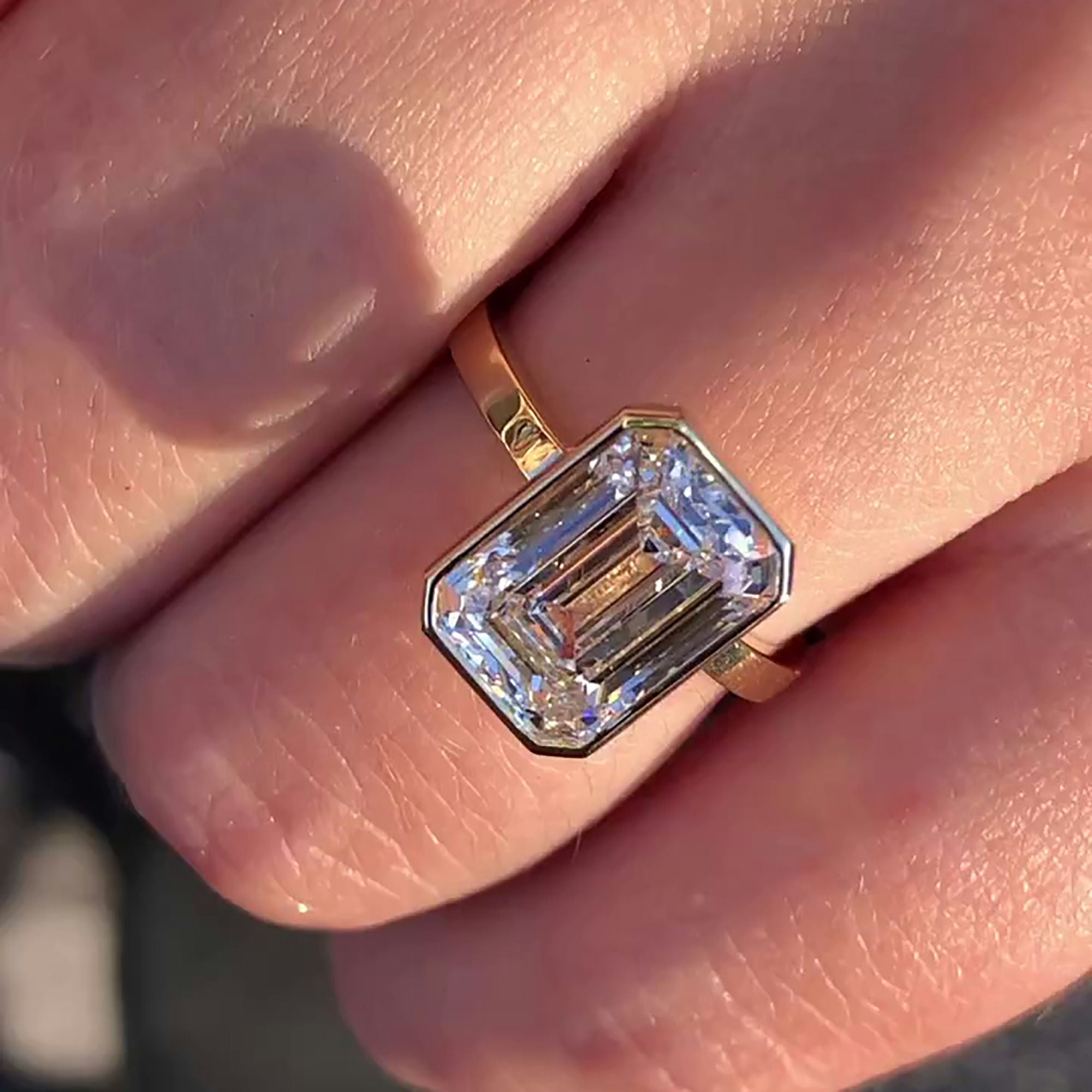 Love's Embrace Emerald Cut Lab Grown Diamond Engagement Ring