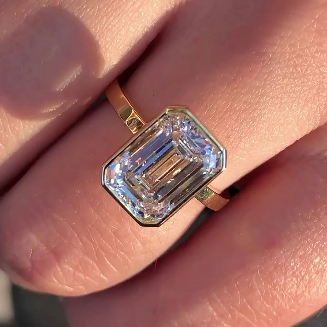 Love's Embrace Emerald Cut Lab Grown Diamond Engagement Ring