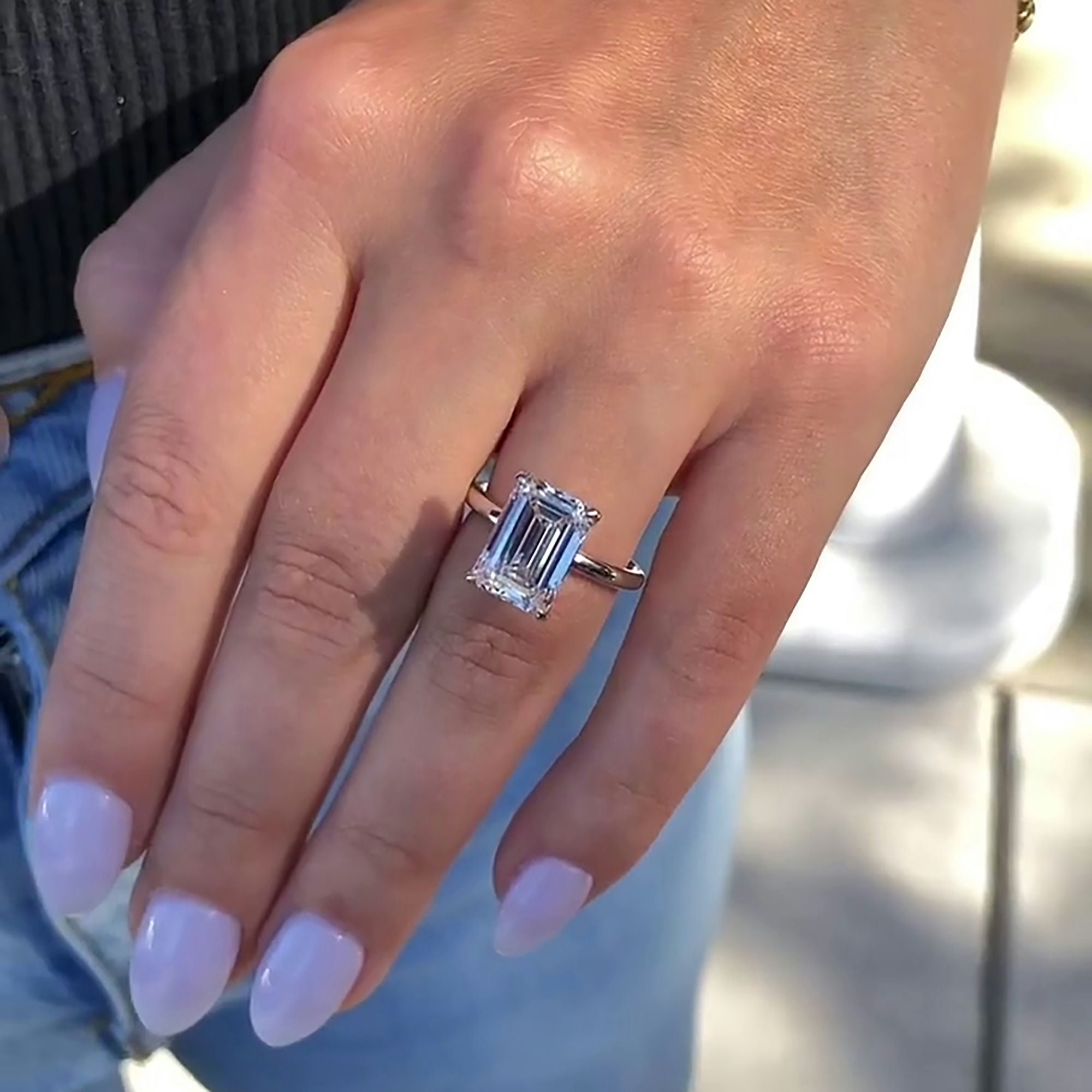 Unique Emerald Cut Lab Grown Diamond Ring for a Lifetime of Love