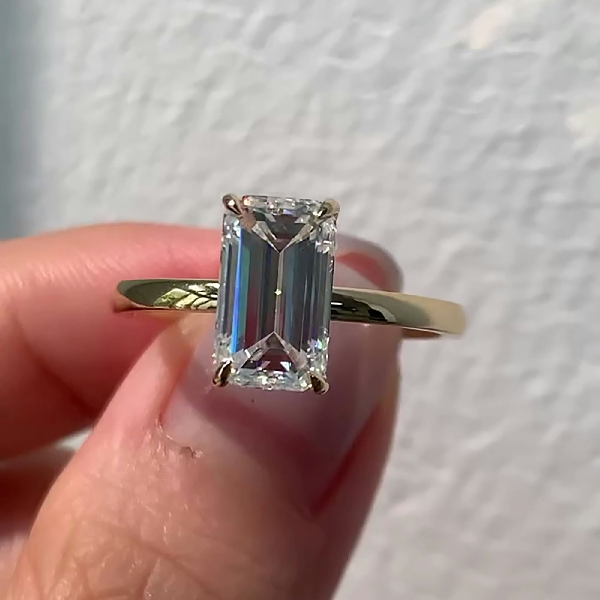 Love of a Lifetime Emerald Cut Lab Grown Diamond Engagement Ring