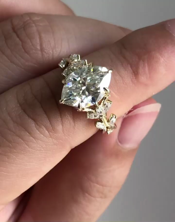 Vintage Inspired Marquise Lab Grown Diamond Ring