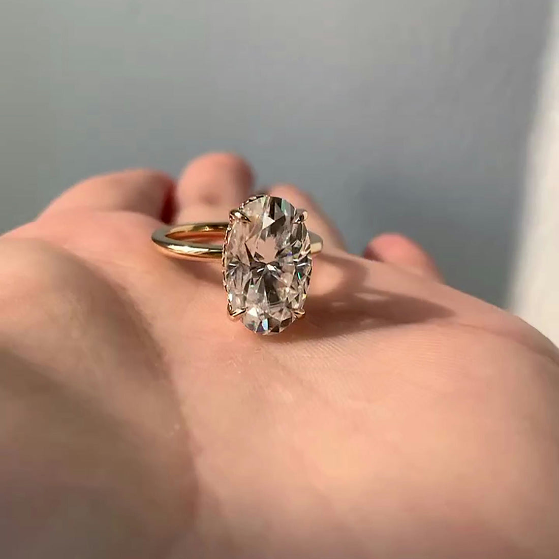 Responsible Oval Lab Grown Diamond Engagement Ring with Sustainable Luxury