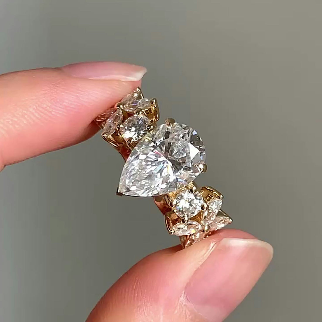 Eternal Promise in Pear Cut Lab Grown Diamond Ring