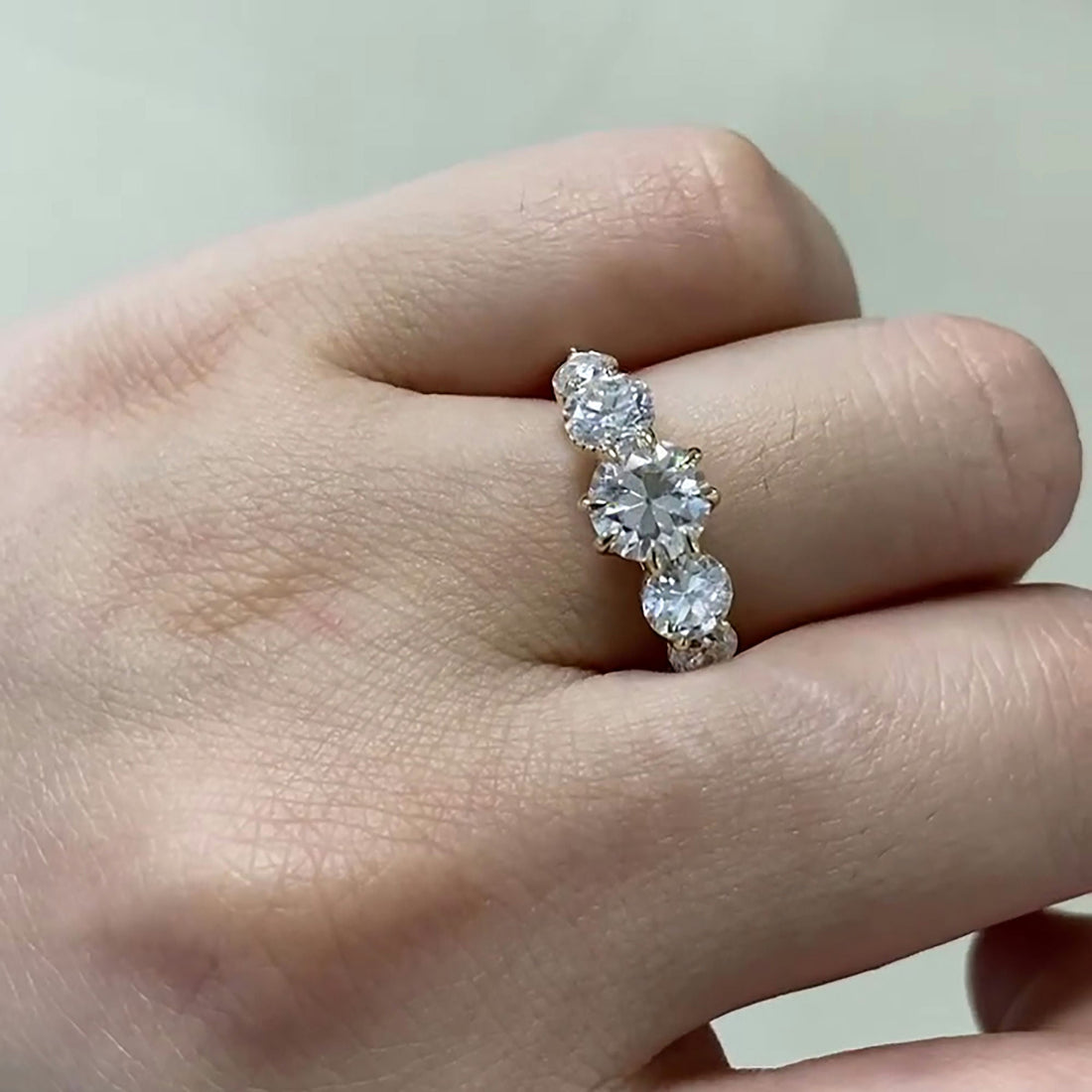 5 Diamond Lab Grown Diamond Engagement Ring